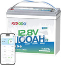Redodo 12V 100Ah Smart Mini Bluetooth LiFePO4 Battery, Smallest Lithium Battery，Max 1280Wh, 10-Year Lifespan with Up to 15000 Deep Cycles, Upgraded 100A BMS for RV, Marine, Solar, Camping