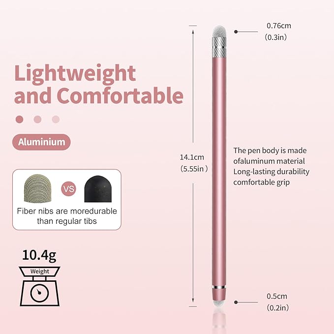Stylus Pen for Touchscreen,2-in-1 High Sensitivity & Precision Stylus Pen,Suitable for Ipad/iPhone/Android Tablets,Compatible with All Touch Screen Devices(3 Stylus-Black/White/Rose Gold)