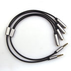 REXUS Grey 3.5mm Y Splitter Stereo Audio Cable 4-Pole Male to 2 Female for Headphone, Headset Splitter Adapter Extension Aux Cable, Compatible MobilePhone and New Version Laptop(M22F35G)