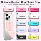 1 Pack Silicone Suction Cup Phone Case Mount Double Sided, Phone Accessories Hands-Free Strong Grip Holder for Selfies and Videos, Silicon Phone Stand Sticky for iPhone and Android Purple