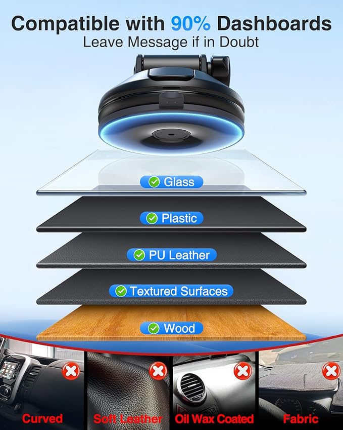 [Military-Grade]VANMASS for MagSafe Car Mount [2025 Upgraded Strongest Magnets] Magnetic Phone Holder Suction Cell Stand for Dashboard Windshield Vent,Truck Cradle for iPhone 16 15 14 13 12 11 Android