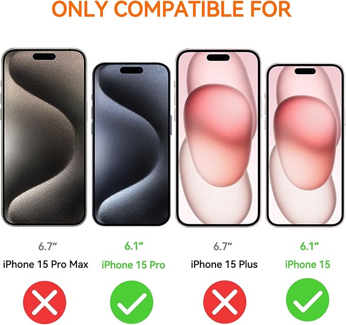 Anti Blue Light Screen Protector for iPhone 15pro & iPhone 15 [3 Pack] 9H+ Anti Blue Light Tempered Glass, Anti-Scratch, Case Friendly