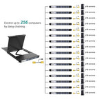 MT-VIKI 19'' LCD KVM Console, 16 Port VGA KVM Switch w/Keyboard+Monitor+Mouse+Drawer+Touchpad, Support OSD/Hotkey/Panel Button Switching (Included 16 KVM Cables)