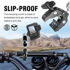 Aluminum Alloy Camera Mounts Clamp Mount Bicycle Handlebar Adapter Mount with Dual 360°Rotatable Ball Head with Adapter Phone Clip Compatible with Hero Insta360 and Other Action Cameras