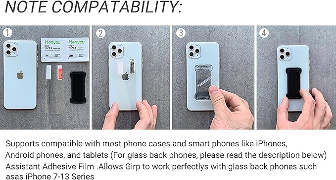 Phone Grip Holder for Hand, Universal Finger Strap Phone Holder, Finger Selfie Grip Compatible with Most Smartphones (Dot Yellow) - 2Pack