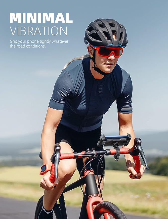 Lamicall Motorcycle Phone Mount, Bike Holder - Upgrade Cellphone Bike Holder, Bicycle Scooter Handlebar Phone Cradle Clip for iPhone 15 Pro Max/ 14, Galaxy S24, 4.7-6.8" Devices