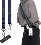 MAGEASY Universal Cell Phone Lanyard Crossbody - Anti-Theft Crossbody Phone Strap for iPhone 16 Pro Max & Most Smartphones, for Men & Women | 20mm (Midnight Blue)