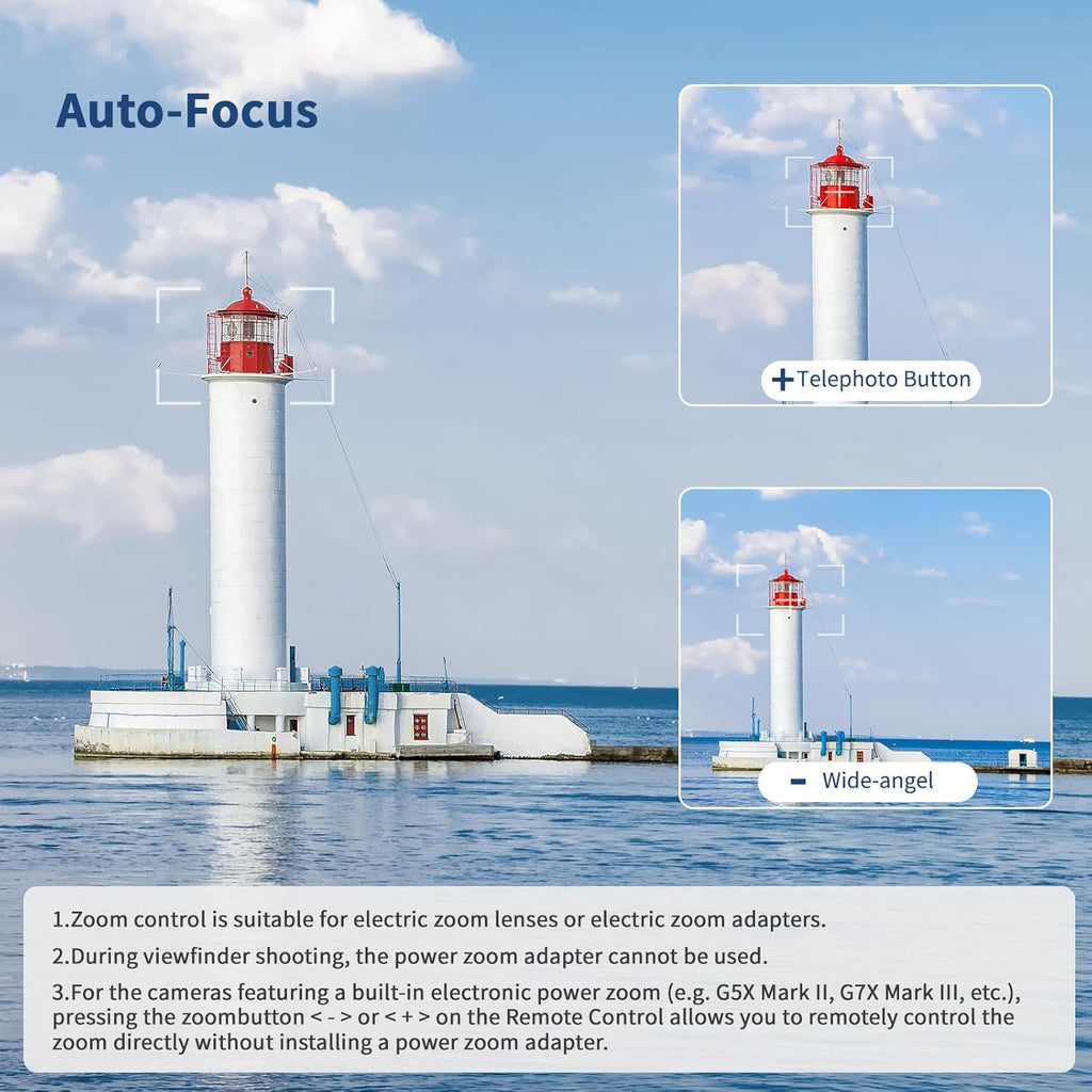 AODELAN Rechargeable Wireless Shutter Release for Canon Camera Remote Control Zoom Focus Compatible with R50,G7X Mark III,R6 Mark II,R5,R6,R7,M6 Mark II,M200,M50,90D,200D,Replace Canon BR-E1(White)