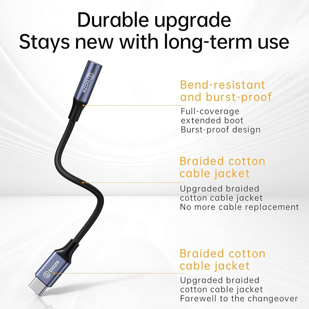 USB C to 3.5mm Headphone Jack Adapter, USB C to Aux Audio Dongle Adapter Compatible with Samsung Galaxy S10/S20/S21, Pixel 4/+ 4XL, and More Type C Devices