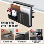 Desk Side Storage – Heavy-Duty Steel Laptop Holder Desk Attachment with Magnetic Pen Holder, Side Table No Drill Clamp Desk Organizer, Hanging Desk Organizer for Home & Office – Black