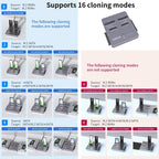 AOKO M.2 NVMe SSD Cloner, Dual-Bay 4-in-1 Hard Drive Duplicator/Reader, Supports M.2 NVMe/NGFF SATA, mSATA & SATA 2.5"/3.5" HDD,Offline Cloning Without PC