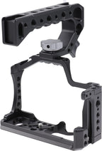 FocusFoto Camera Cage +Top/Side Handle Grip Kit, Aluminium Alloy Video Filmmaking Stabilizer Rig with Cold Shoe and 1/4" 3/8" Screw Mouting for Canon EOS M50 Mark II/M50/M5 Mirrorless Camera