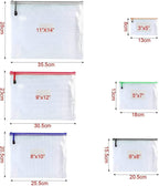 Oaimyy-16 PCS-6" x 8" Inch -Mesh Zipper Pouch, Plastic Zip File Folders Puzzle Bags for Organizing,Office Supplies,Travel,Home Storage-Multicolor