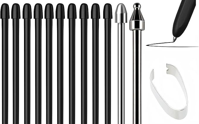 Soft Metal Nibs Tips Replacement For Samsung Galaxy Tab S10 Ultra Spen S9 S8 S7 S10+ S9+ S8+ Tab S9 Ultra S6 Lite S24 S23 S22 Ultra Note 9 Note 8 S Pen King Write + Tool, 10Pcs Standard + 2 Pcs Metal