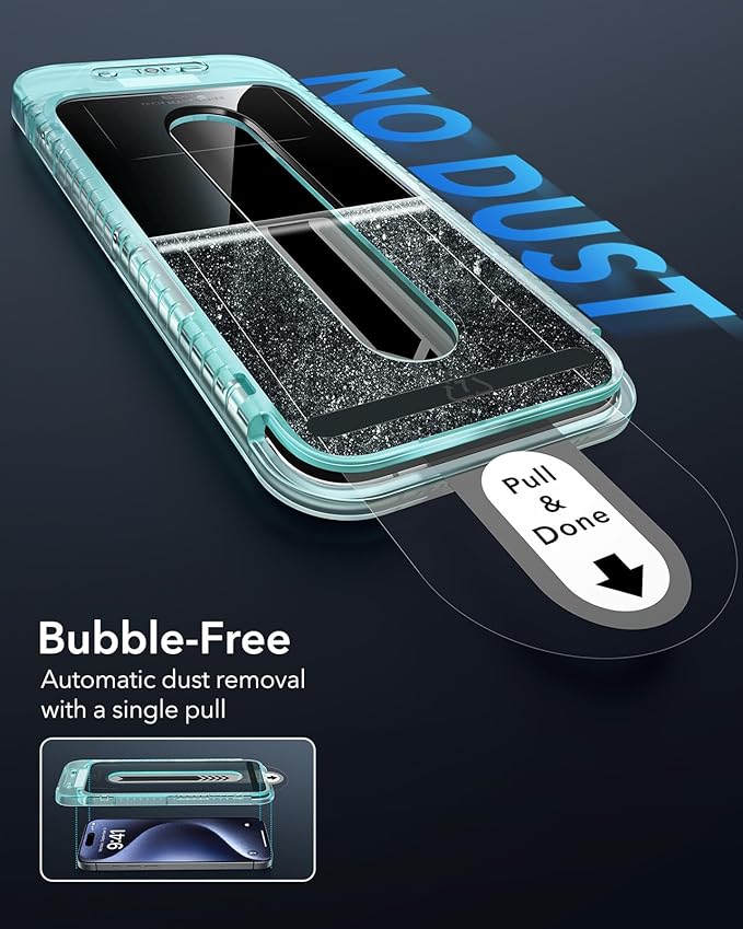 ESR 3 Pack for iPhone 15 Pro Privacy Screen Protector, Anti-spy Tempered-Glass Privacy Screen Protector with Flawless Fit Tray, Micro-curved Edges, Case Friendly