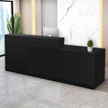 Reception Desk with Counter Modern Checkout Counter with Lockable Drawer Keyboard Tray Receptionist Desk for Office Salon Reception Table J Right 79inch/200cm