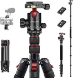 JOILCAN Tripod for Camera, 81" Aluminum Camera Tripod Monopod for DSLR, Heavy Duty Travel Tripods for Spotting Scope Binoculars Laser Level, Payload 35Lb