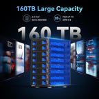 8 Bay Hard Drive Enclosure with Cooling Fan for 2.5/3.5" SATA HDD/SSD with USB A/C 3.0 Cable, 3.5 Hard Drive Enclosure Supports 160TB Capacity, Tool-Free HDD Enclosure, DAS(NO RAID/NAS)