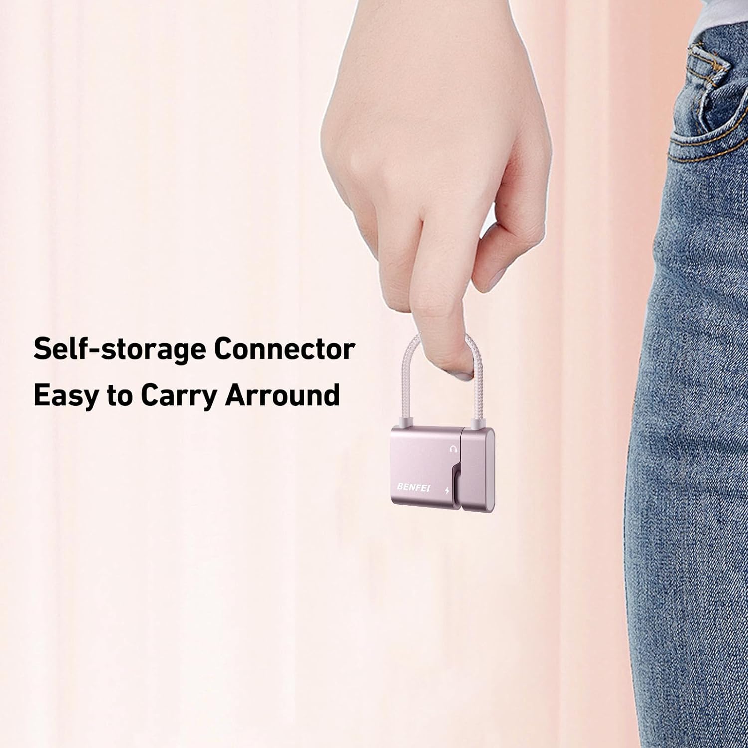 BENFEI USB C to Audio Jack Adapter with 60W Fast Charging, USB-C to 3.5mm Female Headphone Compatible with iPhone 16/15 Pro Max/Pro, Samsung Galaxy S24/S23/S22/S21 Ultra, iPad Pro, Pixel 8 Pink