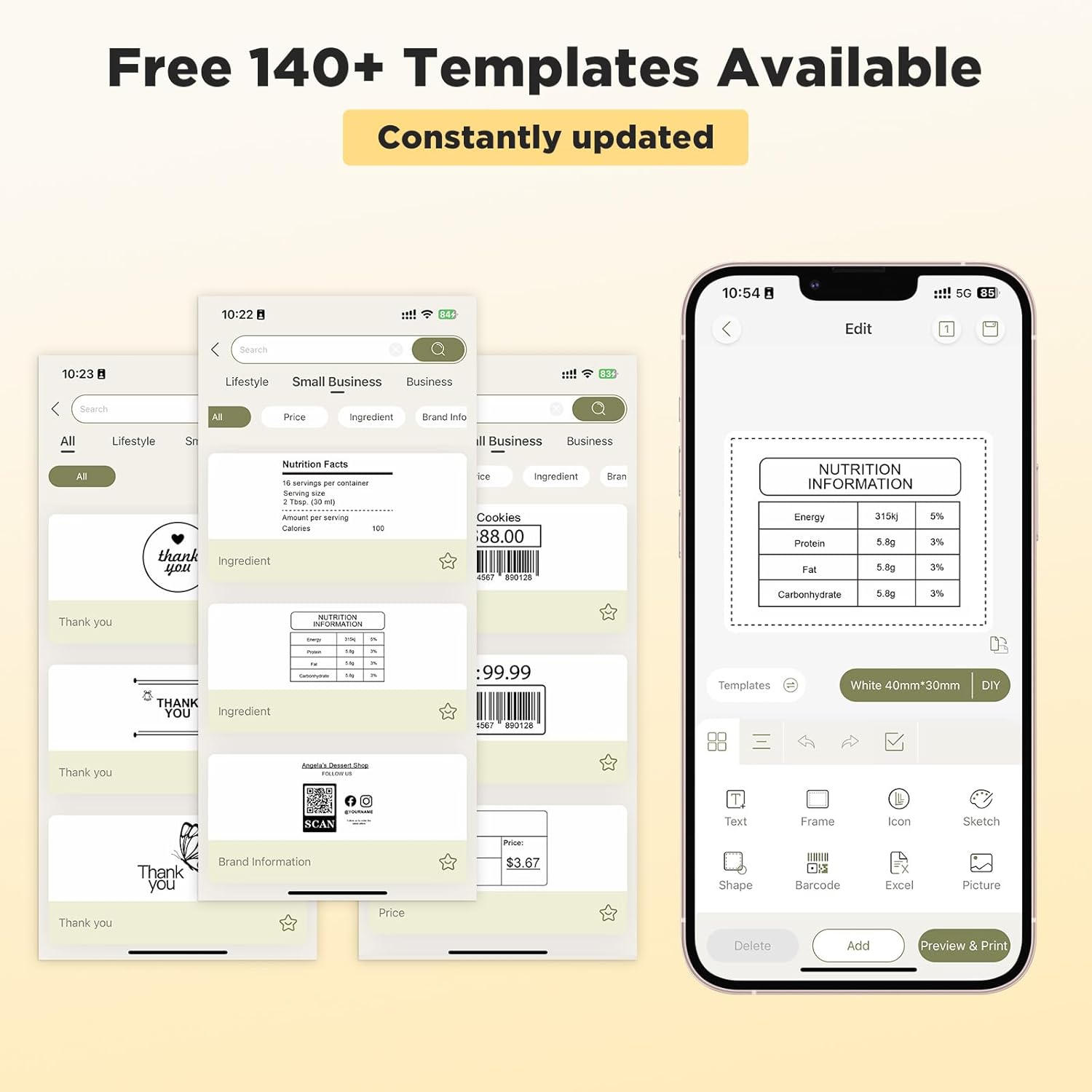 SUPVAN T50M Pro Bluetooth Label Maker Machine with 4 Tapes, Wide Waterproof Label, Versatile App with 40 Fonts and 650+ Icons, Inkless Labeler for Home, Kitchen, School, Office Organization, Black