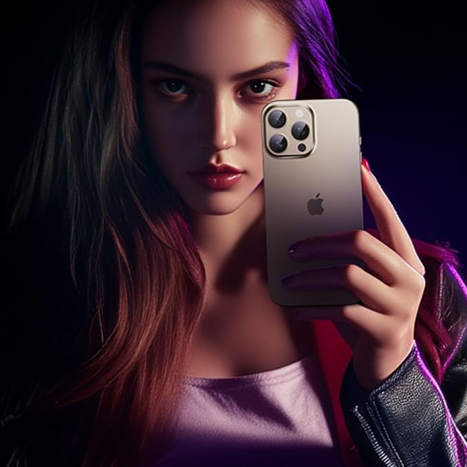 Compatible with iPhone 16 Pro Camera Lens Protector,[AR Anti-Reflection][Strong Adsorption][Shatterproof] 9H Metal Tempered Glass Re-AR Full Coverage Camera Screen Cover,Gold