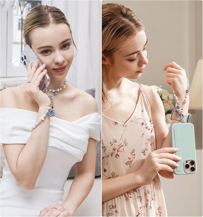 memumi Universal Phone Wrist Strap, Hand wristlet Strap for Women Anti-Theft Secure Lanyard for Smartphones Dried Flowers