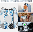 AIGOMARA Case for iPhone 16 Plus [Compatible with MagSafe] Blue Turtle Shell Ocean Collage Pattern Design for Women Girls Men Soft TPU Bumper Hack PC Back Shockproof Protective Slim Magnetic Cover