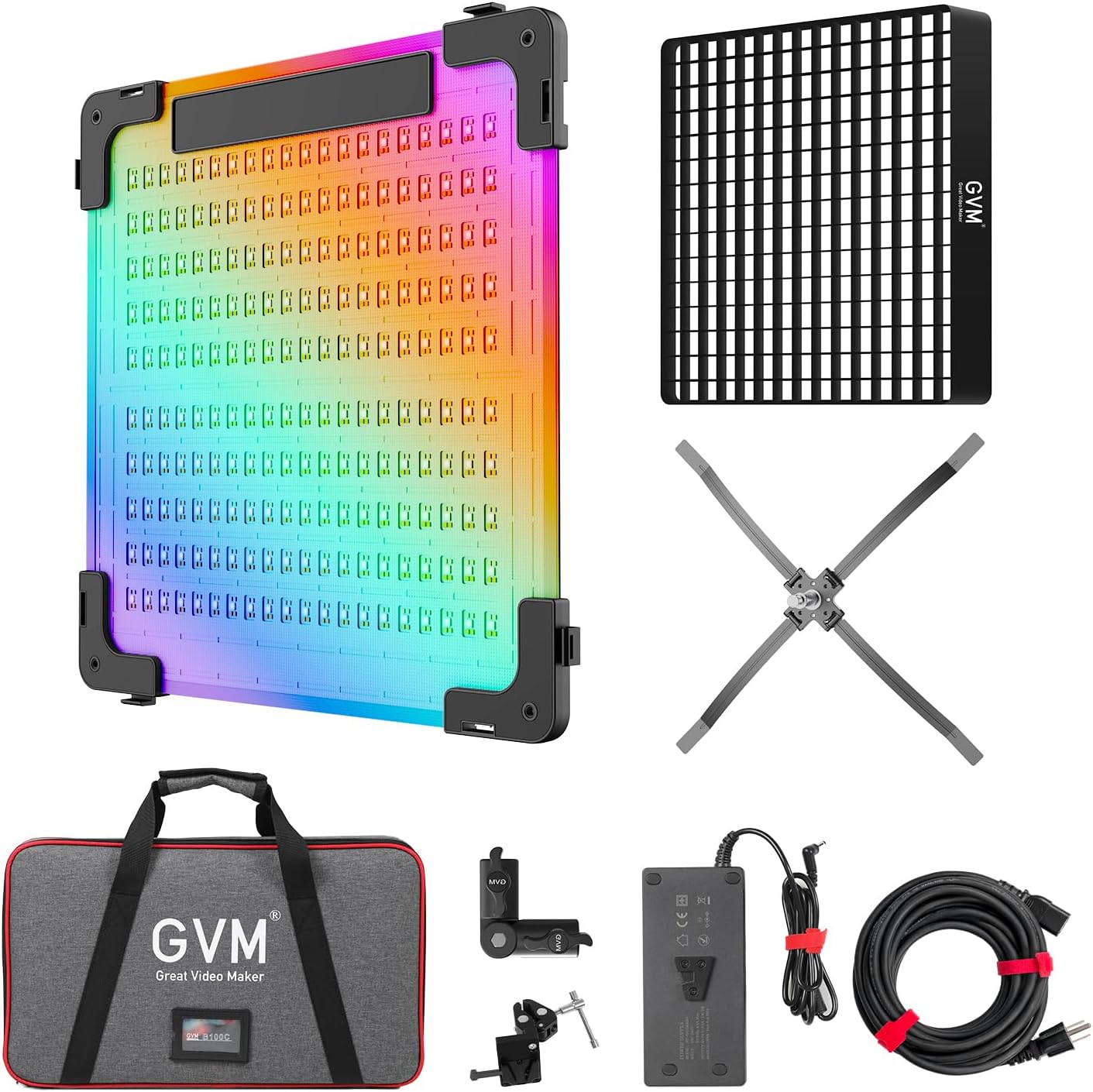 GVM 100W RGB Flexible Led Video Light, 2000K~10000K, Flexible Folding LED Panel Light, 16 Lighting FX with Soft Box, APP Control GVM Lighting for Photography
