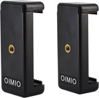 Universal Cell Phone Tripod Mount Adapter, OIMIO Phone Holder Clip Connector Head Used for Monopod Selfie Stick DSLR Travel Mini Flexible Tripod and More(2 Pack)