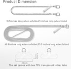 Metal Phone Chain, Crossbody Detachable Phone Lanyard with 1*Wrist Strap & 2* Tether Tabs for iPhone and Smartphones (Silver,Extend)