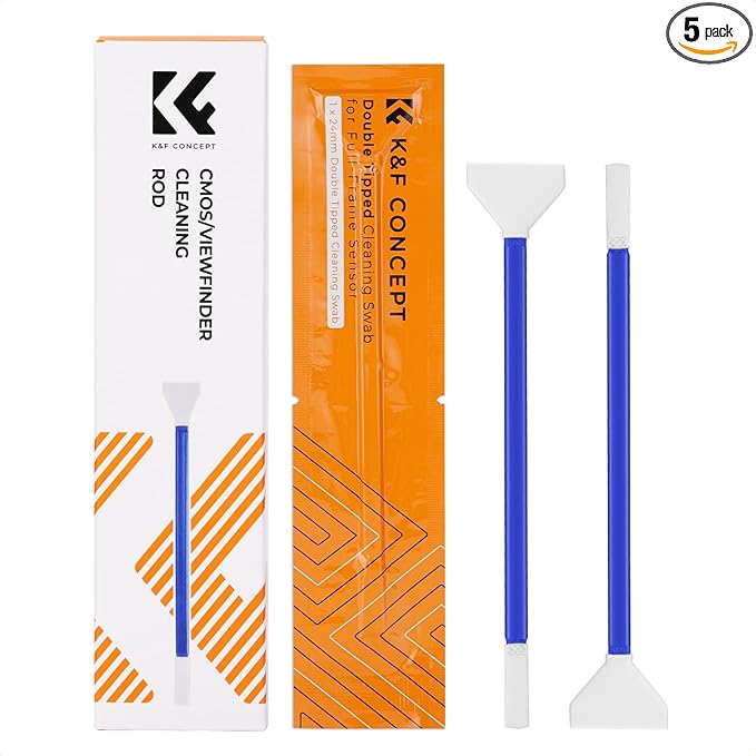 K&F Concept 2-1 24mm Full Frame Sensor Cleaning Swab & Viewfinder Cleaning Swab, DSLR SLR Digital Camera CMOS and CCD Sensor Cleaning Swab Kits for Nikon Sony Canon Camera Clean