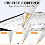 NIUTRENDZ 4 Pack Replacement Tips for Apple Pencil 2nd Generation and 1st Generation Fine Point Metal Tip, Wear-Resistant & Precise Control (1.95mm, White + Pink)