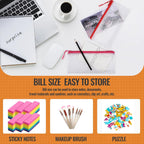 24pcs Mesh Zipper Pouch Bags 9.3 x 4.7 Inches, 8 Color Small Clear Pouches Bulk, Travel Cosmetics Organization, Classroom and Office Supplies