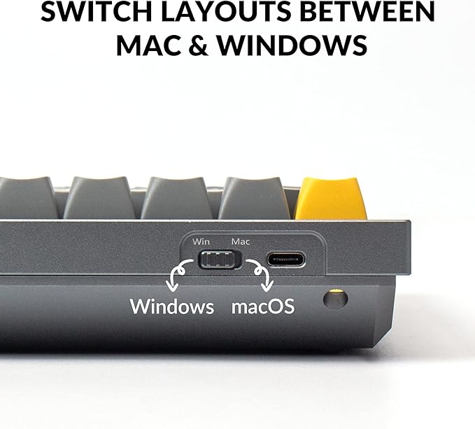 Keychron Q7 Wired Custom Mechanical Keyboard, 70% Layout QMK/VIA Programmable Macro with Hot-swappable Gateron G Pro Red Switch Double Gasket Compatible with Mac Windows Linux (Grey)