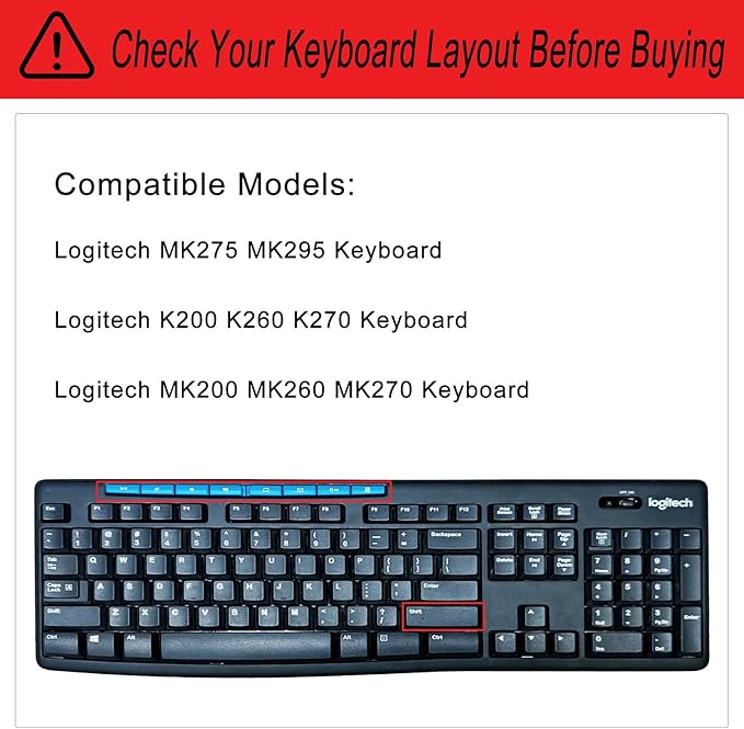 Keyboard Cover Silicone for Logitech K200 K260 K270, Keyboard Cover for Logitech K200 K260 K270 Ergonomic Wireless Keyboards, MK200 MK260 Keyboard Skin Waterproof Dustproof (Gradient Pink)