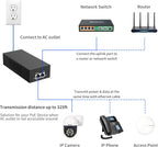 2.5Gb PoE Injector Adapter 90W, IEEE 802.3bt/at/af Compliant, Converts Non-PoE to PoE Network, 100/1000/2500Mbps RJ45, Up to 328 ft, Plug & Play (90W)