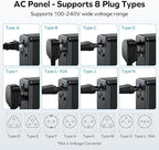 MOMAX Universal Travel Adapter, GaN 70W International Power Adapter, 3 USB-C PD Fast Charging & 2 USB-A QC, 1 AC, All-in-one International Plug Adapter for Travel European UK AUS JP