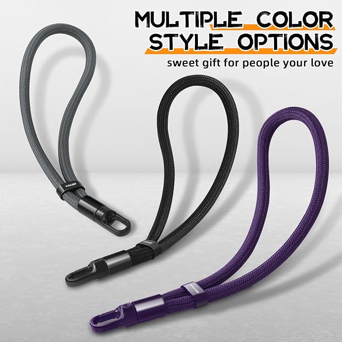 AULEEP Phone Wrist Strap for Women Men - Anti theft Phone Lanyard for Phone Case, iPhone, Cute Phone Wristlet, Hand Strap with 2 Tabs, PhoneChain, Bracelet Strap, Purple