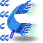 Rapink Patch Cables Cat6 0.5ft (48 Pack), Ethernet Patch Cable 10G, Cat 6 Patch Cable for Patch Panel to Switch, Flexiable Cat 6 Ethernet Cable with Gold Plated Blue