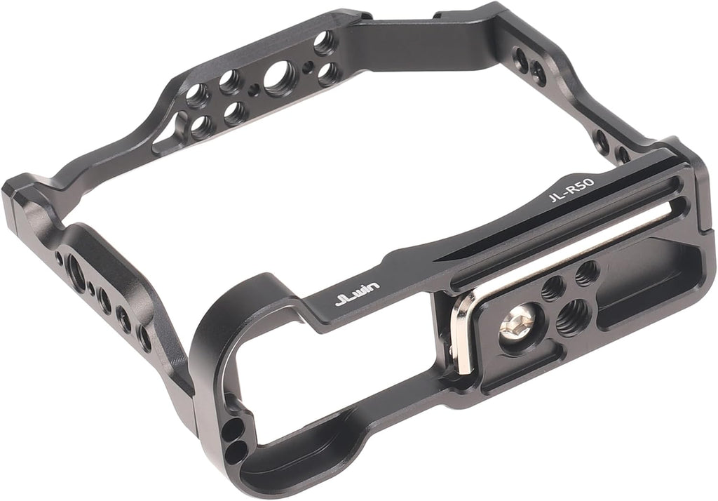 Hersmay R50 Cage with Top Handle,Aluminium Alloy Camera Cage for Canon EOS R50 Mirrorless Cameras, Vlogging Video Shooting Filmmaking Rig Stabilizer with 1/4" Mounting and 3/8" Arri Locating Hole