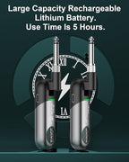 Wireless Guitar System, SWIFF Wireless Guitar Transmitter Receiver with 10 Channels, Dual Interface Design Guitar Wireless System for 6.35mm/3.5mm Audio Devices