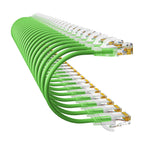 Cat6a Patch Cables 0.5ft (24 Pack) Slim, Cat6 Ethernet Patch Cable Pure Copper, Flexible Cat 6 Patch Cable 550MHZ 10G, Space-Saving Cat 6A Network Cables for Patch Panel, Green