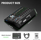 8 Channel Audio Interface DJ Mixing Sound Board 16 DSP Digital Effects With 40khz/24bit Bluetooth USB Rac Interface As Mp3 Player Audio Mixer For Karaoke Streaming Recording