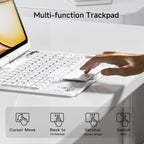 Keyboard Case for 12.9 inch iPad Pro 6/5/4/3rd Gen & 13 inch iPad Air (2025 M3, 2024 M2) Wireless Keyboard with Trackpad 7 Color Backlit, Transparent Protective Cover with Pencil Holder (White)