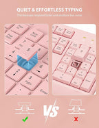 Wireless Keyboard and Mouse Combo - Full-Sized Ergonomic Keyboard with Wrist Rest, Phone Holder, Sleep Mode, Silent 2.4GHz Cordless Keyboard Mouse Combo for Computer, PC, Laptop, Mac, Windows -Trueque