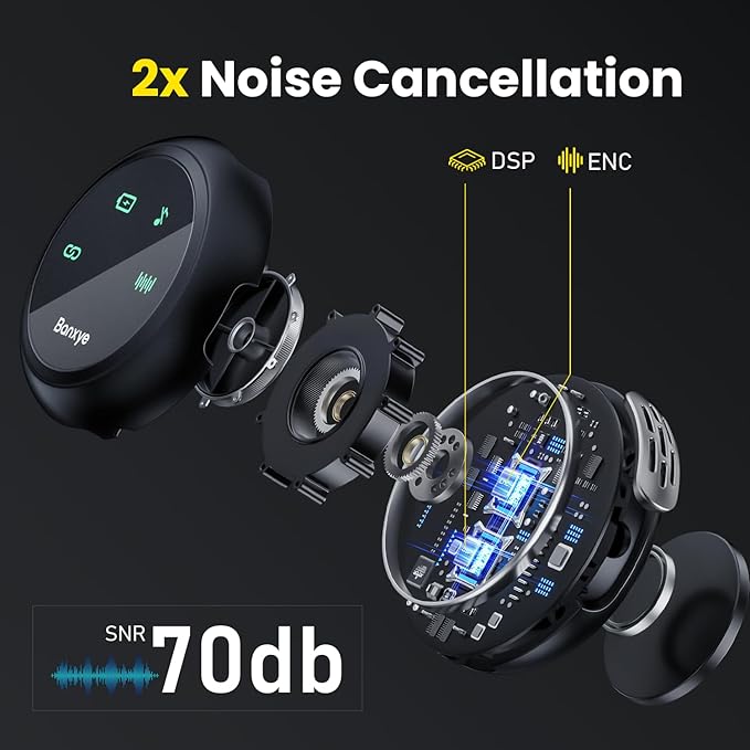 2 Pack Wireless Lavalier Lapel Microphone for iPhone 14/13/12/11/XR/XS/8 Series Phone Noise Canceling Lav Mic Clip On Microphones Recording Vlogging, Lightning