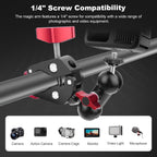 Super Clamp with Dual Ballhead Magic Arm, Aluminum Camera Clamp Mount Kit for DSLR Action Camera/Phone/Monitor/Video Light/Microphone, Camera Mount for Tripod/Desk/Tube (SY006)