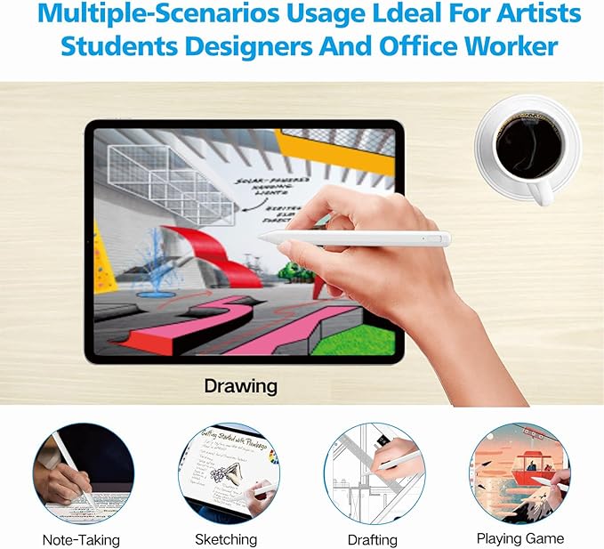 Stylus Pen for iPad 2018-2025 with Palm Rejection, Apple Pencil for Pad11th/10th/9th/8th/7th/6th Gen, iPad Pro 11/12.9 inch, New iPad Air 2025 11&13-inch(M3/2) /5th/4th/3th Gen, iPad mini 6th/5th