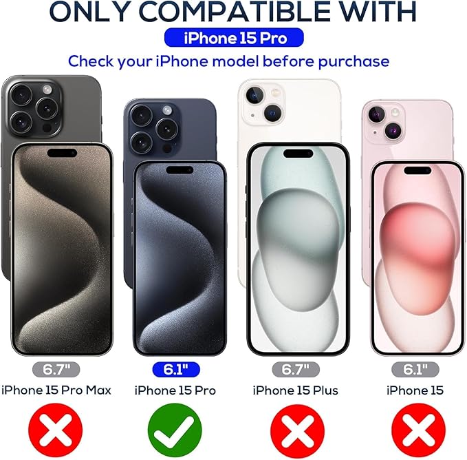 Screen Protector for iPhone 15 Pro [6.1 Inch],2 pcs Colorless Anti-Blue Light Tempered Glass Films, HD Clear, 9H Hardness, No Bubbles, Case Friendly with 2 pcs Camera Lens Protector