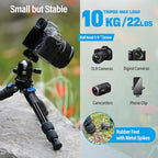SIRUI AM203 Mini Travel Tripod with 360° B00K Ball Head, Lightweight Aluminum Tripod for Travel and Tabletop Use, Max Load 20lbs/10KG, Folded Height 11.4”, Max Height 16.7”